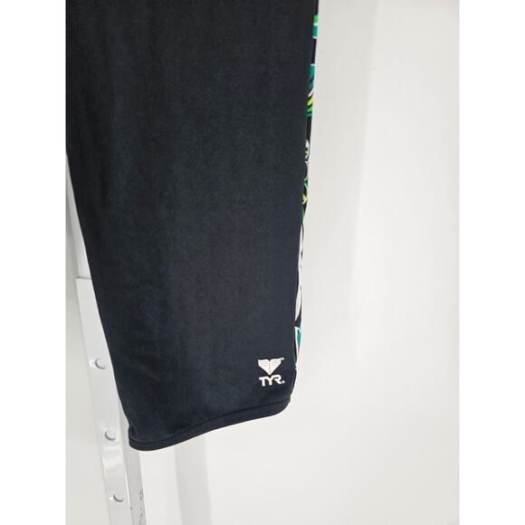 TYR Mens Sz 34 Jammer Swimsuit Swim Trunks Black Competition - Picture 2 of 4